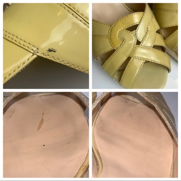 Cole Haan Nike Air Yellow Patent Leather Chunk Heels - Picture 13 of 14